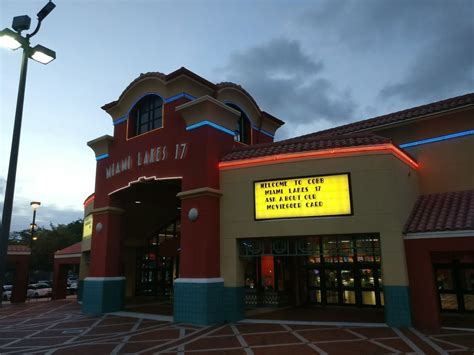 Cobb theatres miami lakes 17 miami lakes fl - Today 14 Mon 15 Tue 16 Wed 17 Thu 18 Fri 19 Sat 20. CMX Cinemas Miami Lakes 13 Hearing Devices Available; Wheelchair Accessible; 6711 Main Street, Miami Lakes FL 33014 | (305) 558-3814. 10 movies playing at this theater today, January 14 Sort by ... Phoenix Theatres Lake Worth 8; Show all 39 theaters. Show fewer …